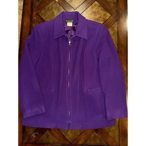 Harve Benard by Benard‎ Holtzman Wool Cashmere Purple Jacket, Size 16
